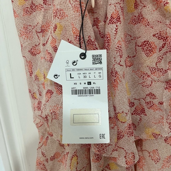 ZARA NWT Sleeveless Floral Dress size large - Picture 8 of 12